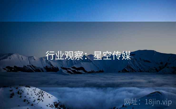 行业观察：星空传媒
