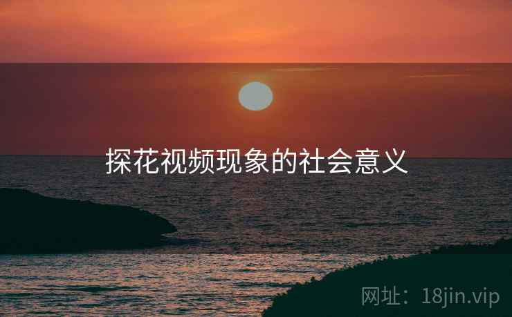探花视频现象的社会意义 探花视频现象的社会意义